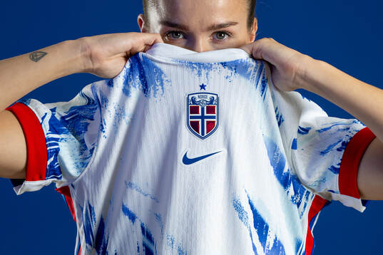 Guro Reiten of the Norwegian national football team poses