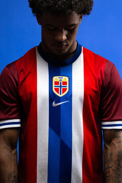 Oscar Bobb of the Norwegian national football team poses