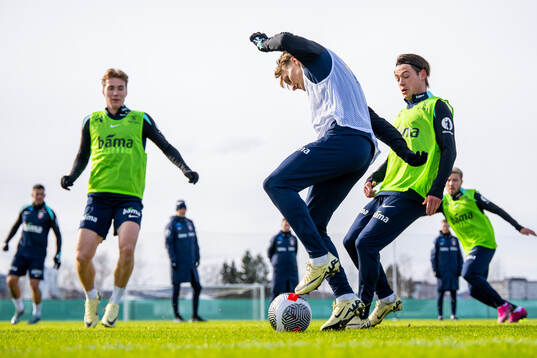 Martin Ødegaard and Patrick Berg of the Norwegian national