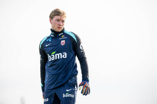 Goalkeeper Mathias Dyngeland of the Norwegian national