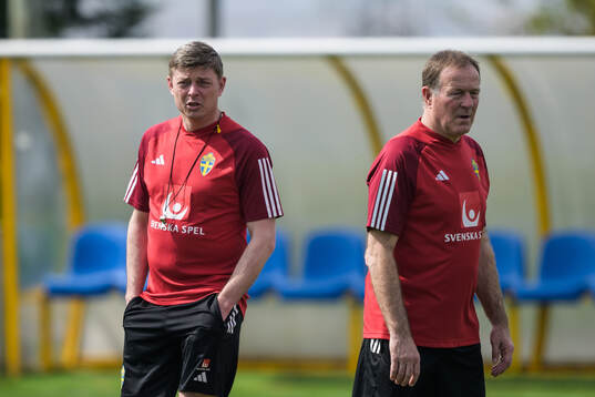 Head coach Jon Dahl Tomasson and assistant coach Remy