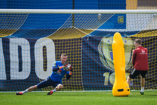 Goalkeeper Robin Olsen of the Swedish men's national