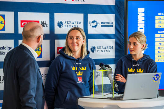 Players Hanna Olsson and Ida Boman of Sweden’s women