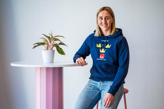 Player Hanna Olsson of Sweden’s women national Ice Hockey