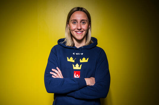 Player Hanna Olsson of Sweden’s women national Ice Hockey