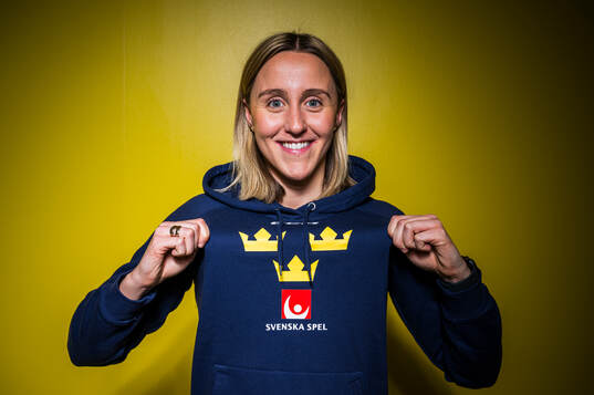 Player Hanna Olsson of Sweden’s women national Ice Hockey