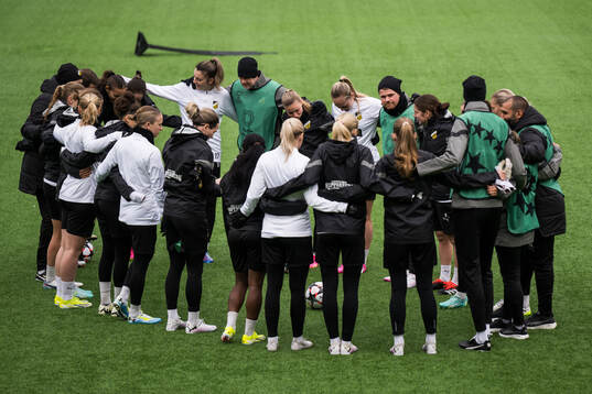 Players and coaches of Häcken gather