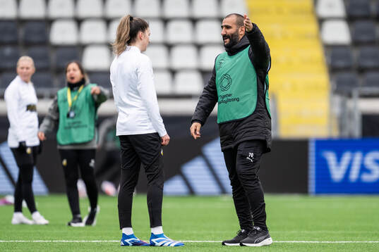 Anna Csiki and head coach Mak Lind of Häcken
