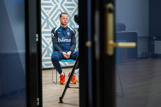 Goalkeeper Ørjan Håskjold Nyland of the Norwegian