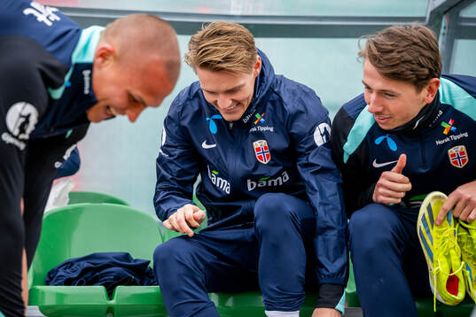 Leo Skiri Østigård, Martin Ødegaard and Sander Berge of