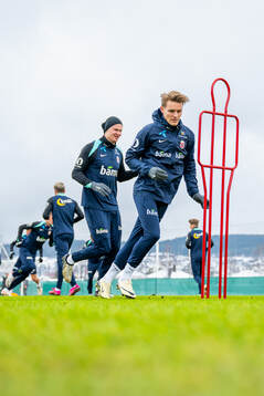 Erling Braut Haaland and Martin Ødegaard of the Norwegian