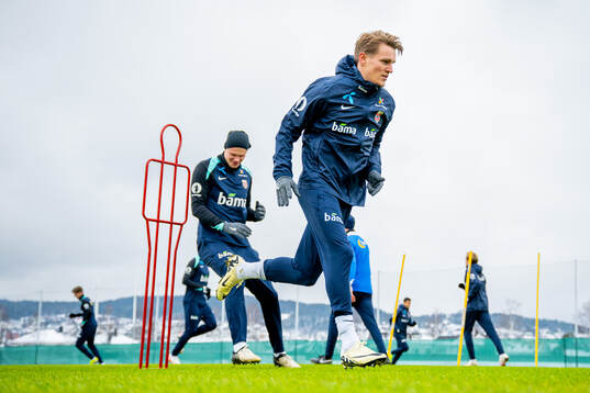 Erling Braut Haaland and Martin Ødegaard of the Norwegian