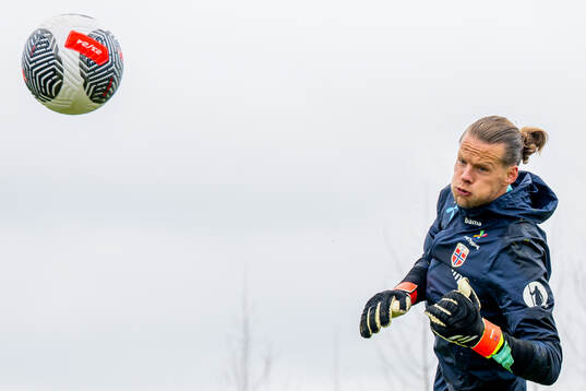 Goalkeeper Ørjan Håskjold Nyland of the Norwegian