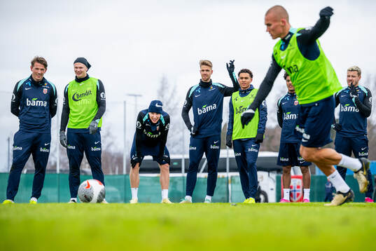Kristoffer Ajer and players of the Norwegian national