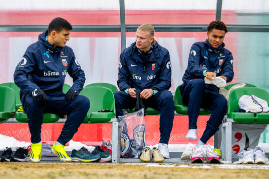 Mohamed Elyounoussi, Erling Braut Haaland and Antonio Nusa