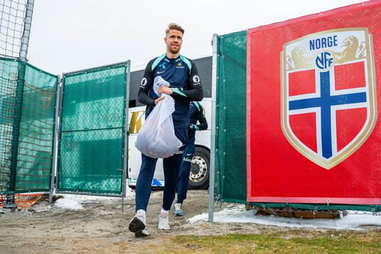 Kristoffer Ajer of the Norwegian national football team