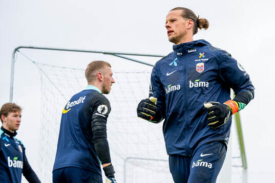 Goalkeeper Ørjan Håskjold Nyland of the Norwegian