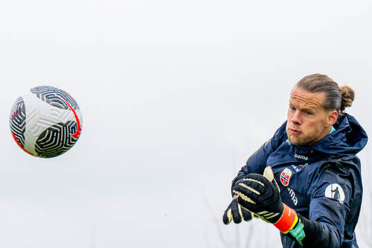 Goalkeeper Ørjan Håskjold Nyland of the Norwegian