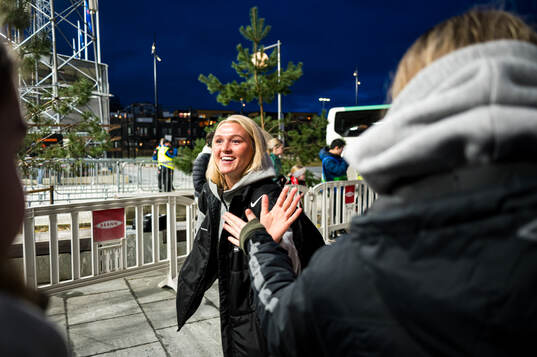 Karoline Haugland of Brann arrives