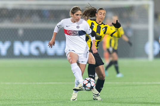 Korbin Albert of Paris Saint Germain and Rusul Rosa Kafaji