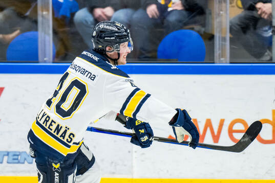 HV71s Oskar Stål-Lyrenäs jublar