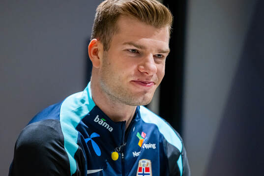 Alexander Sørloth of the Norwegian national football team