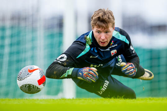 Goalkeeper Mathias Dyngeland of the Norwegian national
