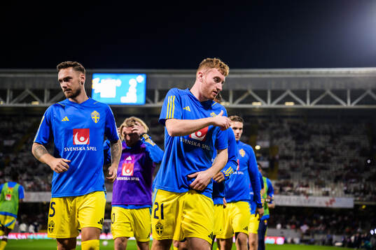 Linus Wahlqvist Egnell and Dejan Kulusevski of Sweden