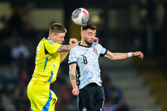 Emil Holm of Sweden and Bruno Fernandes of Portugal