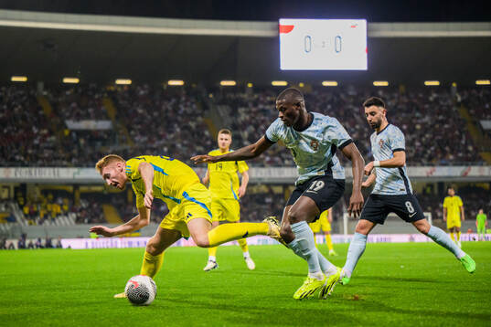 Dejan Kulusevski of Sweden and Nuno Mendes of Portugal