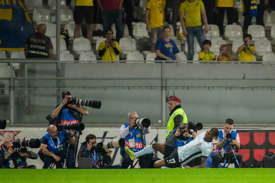 Rafael Leao of Portugal celebrates scoring the 1-0 goal
