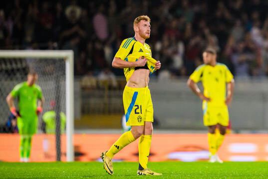Dejan Kulusevski of Sweden looks dejected