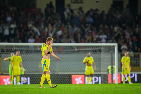 Dejan Kulusevski of Sweden looks dejected