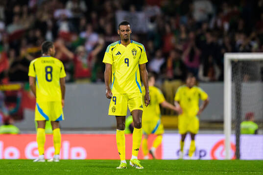 Alexander Isak of Sweden looks dejected