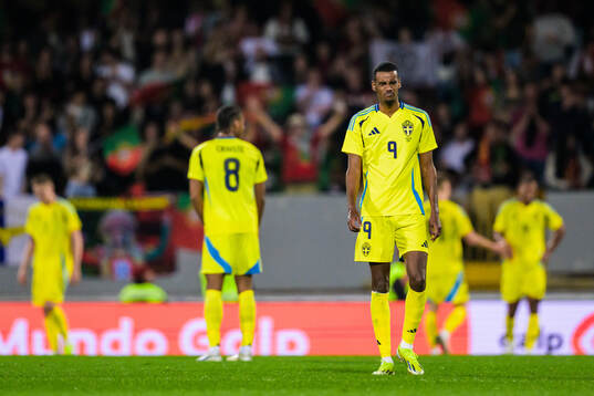 Alexander Isak of Sweden looks dejected