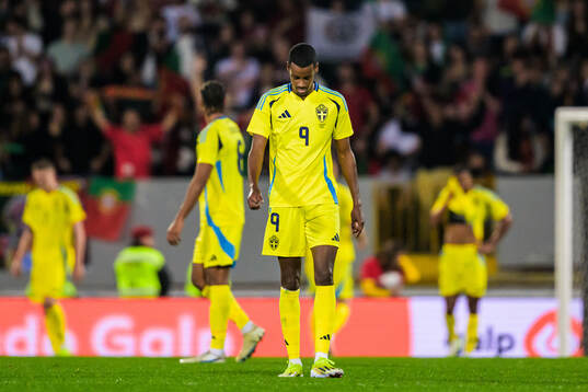Alexander Isak of Sweden looks dejected