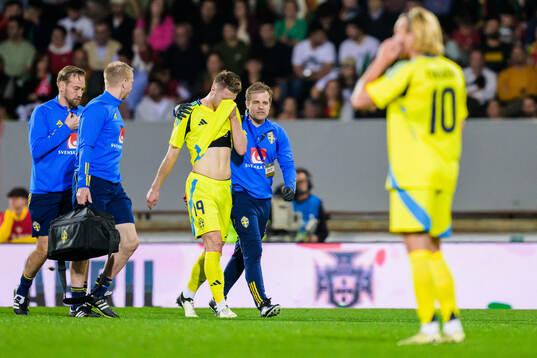 Mattias Svanberg of Sweden leaves the pitch