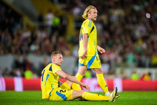 Gustaf Nilsson and Emil Forsberg of Sweden