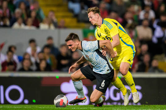 Joao Palhinha of Portugal and Simon Olsson of Sweden