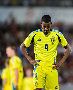 Alexander Isak of Sweden looks dejected