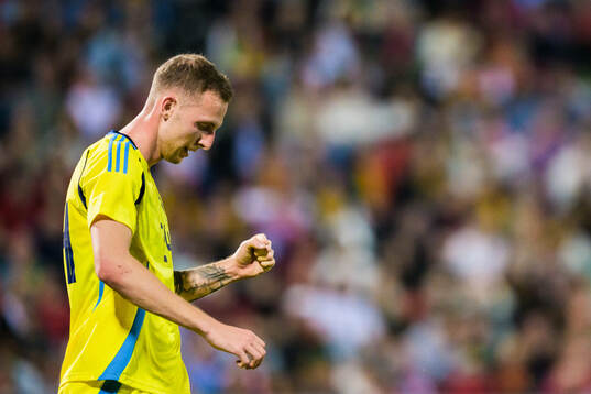 Gustaf Nilsson of Sweden celebrates