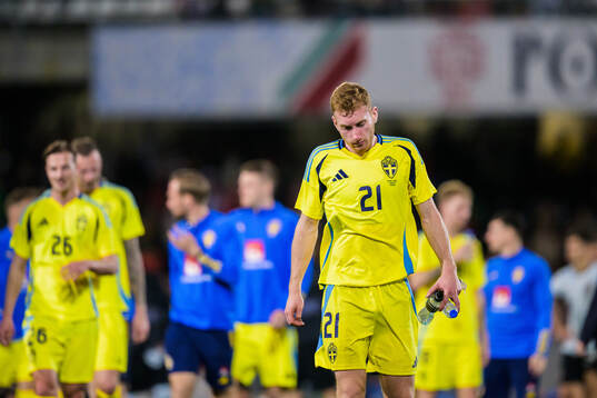 Dejan Kulusevski of Sweden looks dejected