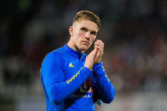 Viktor Gyökeres of Sweden looks dejected
