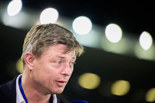 Head coach Jon Dahl Tomasson of Sweden in the Viaplay Studio