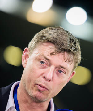 Head coach Jon Dahl Tomasson of Sweden in the Viaplay Studio