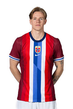 Jesper Daland of the Norwegian national football team poses