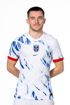 Hugo Vetlesen of the Norwegian national football team poses