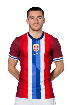Hugo Vetlesen of the Norwegian national football team poses