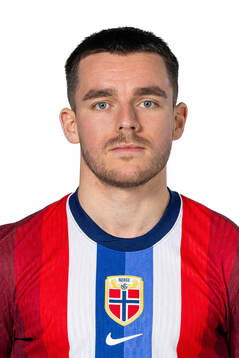 Hugo Vetlesen of the Norwegian national football team poses