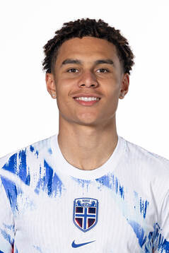 Antonio Nusa of the Norwegian national football team poses